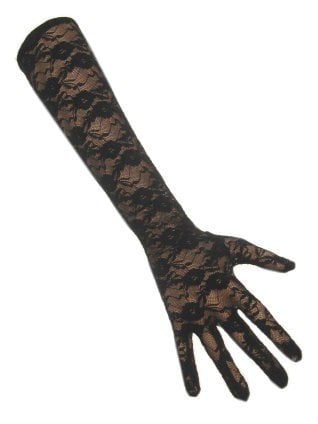 Feestbazaar Handschoen kant lang zwart