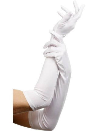 Feestbazaar Handschoenen lang wit 52cm