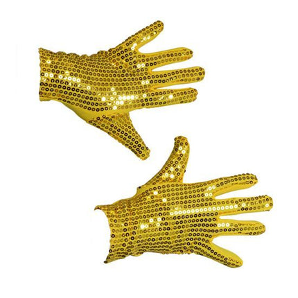 Feestbazaar Handschoenen pailletten goud volwassen