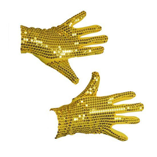 Feestbazaar Handschoenen pailletten goud volwassen