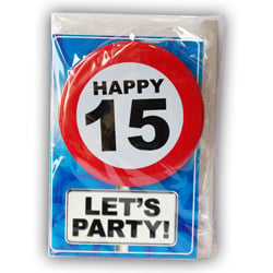 Feestbazaar Happy Age Kaart - 15 Jaar
