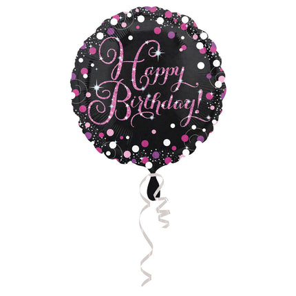 Feestbazaar Happy Birthday folieballon pink 43cm