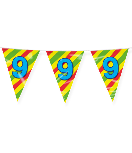Feestbazaar Happy Verjaardag Vlaggenlijn 9 Jaar (10m)