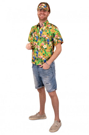 Feestbazaar Hawaii blouse met Zonneklep Oranje