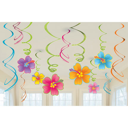 Feestbazaar Hawaii Hangdecoratie Mix Bloemetjes