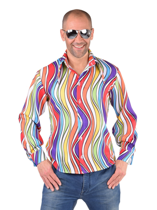 Feestbazaar Hippie blouse rainbow waves