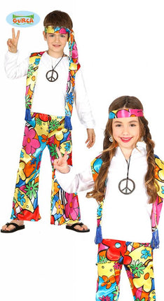 Feestbazaar Hippie peace kostuum kind