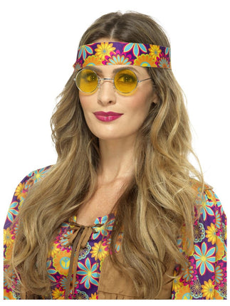 Feestbazaar Hippiebril geel
