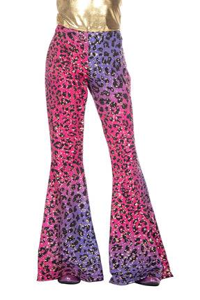 Feestbazaar Hippiebroek Kind Panter Sparkle paars/roze