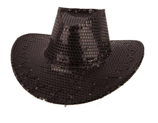 Feestbazaar Hoed Cowboy Sequin Zwart