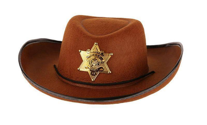 Feestbazaar Hoed vilt Sheriff bruin junior 55 cm