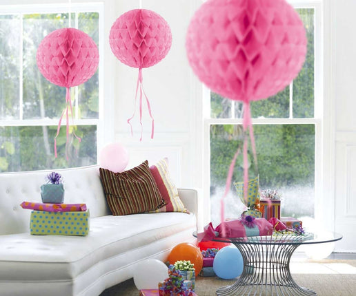 Feestbazaar Honeycomb baby roze - 30 cm