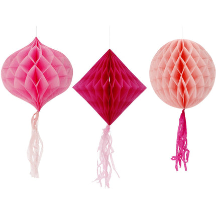Feestbazaar Honeycomb Set Perfect Pink 3-Delig
