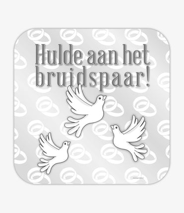 Feestbazaar Huldeschild Bruidspaar Cartoon