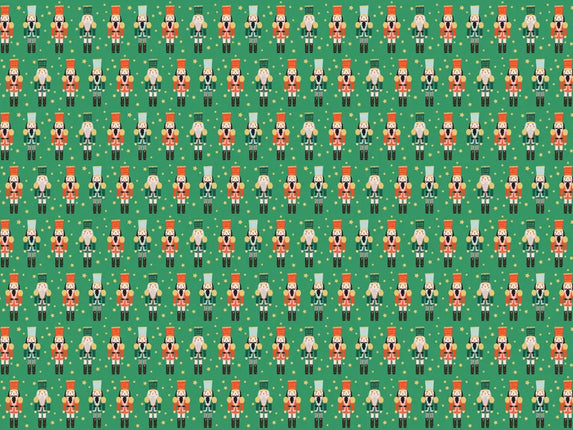 Feestbazaar Inpakpapier Kerst Nutcracker Groen (70x200cm)