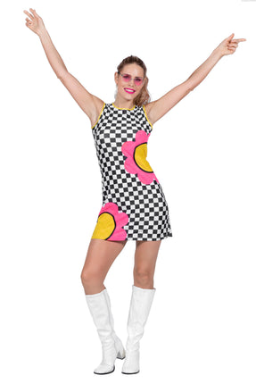 Feestbazaar Jurk Jaren 60 Flower Power Dames
