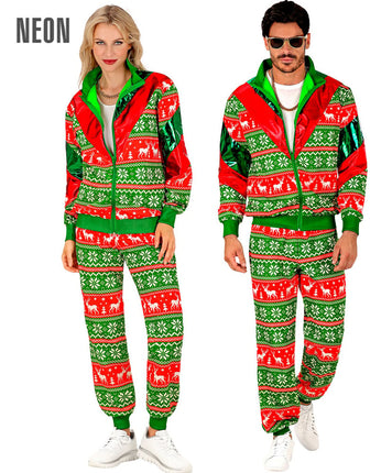 Feestbazaar Kerst Trainingspak Groen Rood Unisex