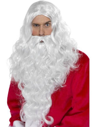 Feestbazaar Kerstman pruik en baard lang