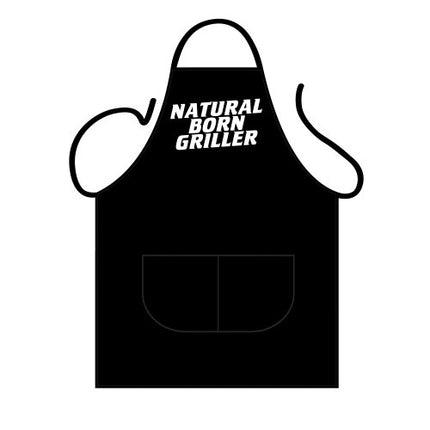 Feestbazaar Keukenschort Zwart 'Natural Born Griller'