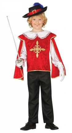 Feestbazaar Kinderkostuum Musketier rood