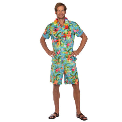 Feestbazaar Kostuum Hawaii Blauw Heren