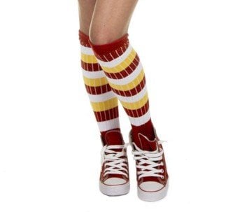 Feestbazaar Kousen overknee rood/wit/geel