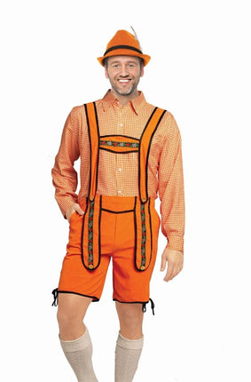 Feestbazaar Lederhose Oranje Holland Kort