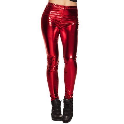 Feestbazaar Legging metallic rood
