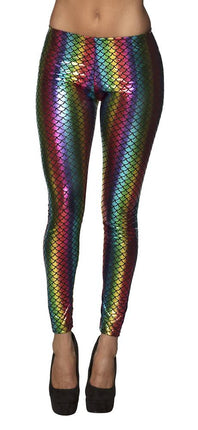 Feestbazaar Legging Regenboog zeemeermin stretch