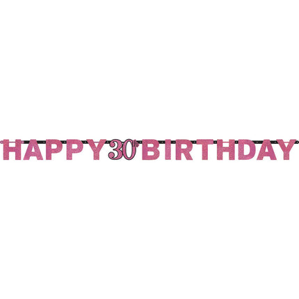 Feestbazaar Letterbanner 30 Jaar Sprakling Roze