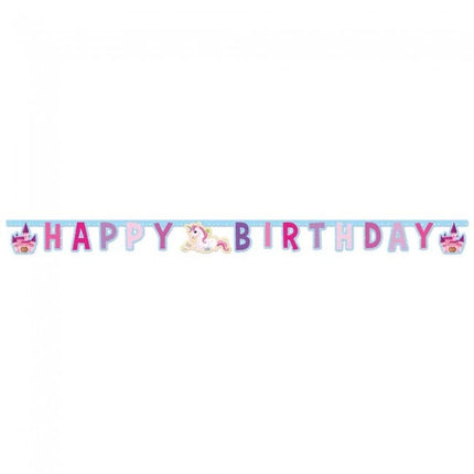 Feestbazaar Letterbanner Happy Birthday Unicorn (1.85m)