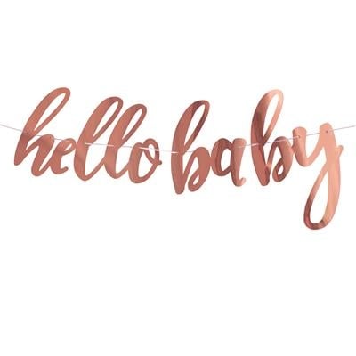 Feestbazaar Letterslinger Hello Baby Rosé goud (3,6m)