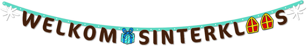 Feestbazaar Letterslinger Welkom Sinterklaas Bilbao (1,5m)