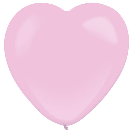 Feestbazaar Licht roze hartjes ballonnen (30cm, 50 st)