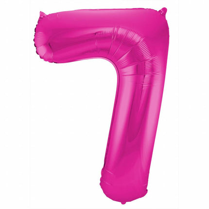 Feestbazaar Magenta Cijferballon Cijfer 7 - 86 cm