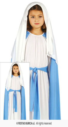 Feestbazaar Maria Verkleedkleding Meisje Blauw/Wit