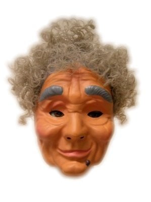 Feestbazaar Masker Sarah met haar plastic