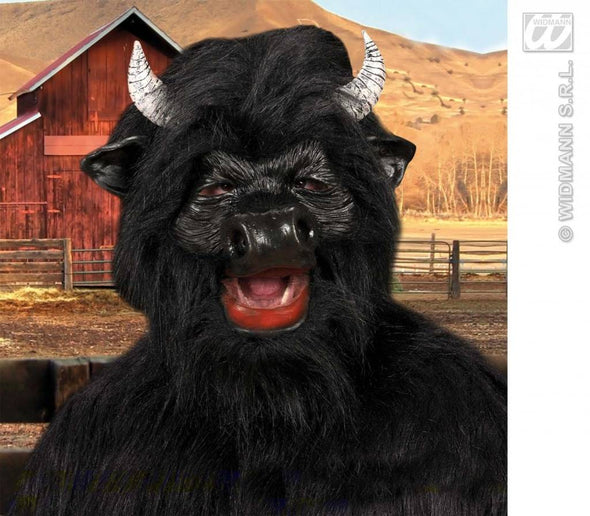 Feestbazaar Masker Stier met pluche haar