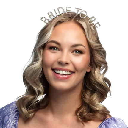 Feestbazaar Metalen Diadeem 'Bride to be' Roségoud