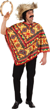 Feestbazaar Mexicaanse Poncho Kleurrijk Volwassenen