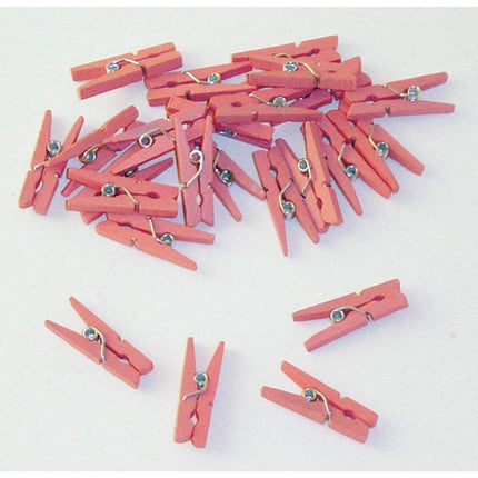 Feestbazaar Mini knijpers hout roze (24 st)