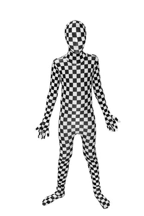 Feestbazaar Morphsuit Geblokt Zwart/Wit Kind