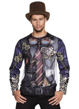 Feestbazaar Mr. Steampunk t-shirt fotorealistisch