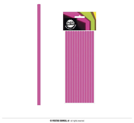 Feestbazaar Neon Fuchsia Rietjes (12st)