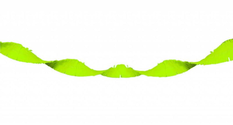 Feestbazaar Neon groene Crepe Papier Slinger - 18 meter
