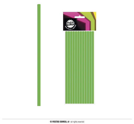 Feestbazaar Neon Groene Rietjes (12st)