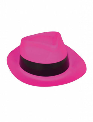 Feestbazaar Neon roze disco hoed plastic