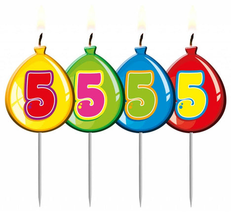 Feestbazaar Nummer kaarsje ballon cijfer 5