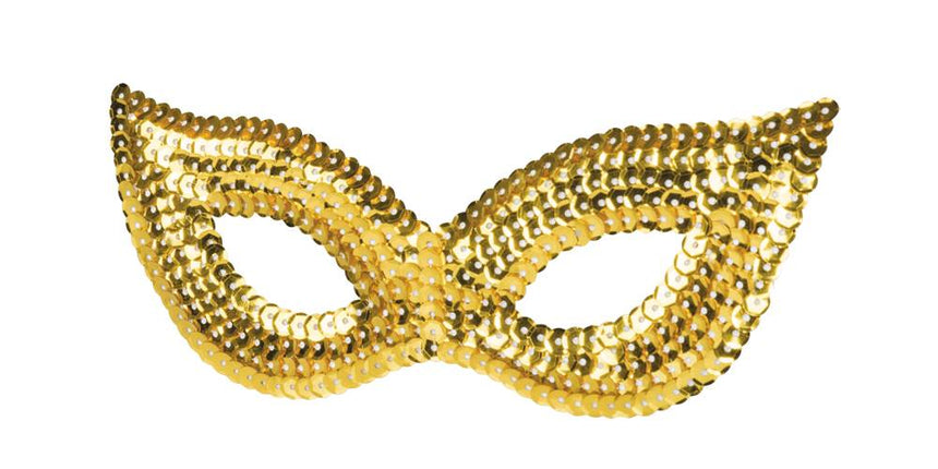 Feestbazaar Oogmasker pailletten goud kat