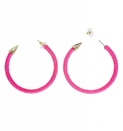 Feestbazaar Oorbellen neon roze